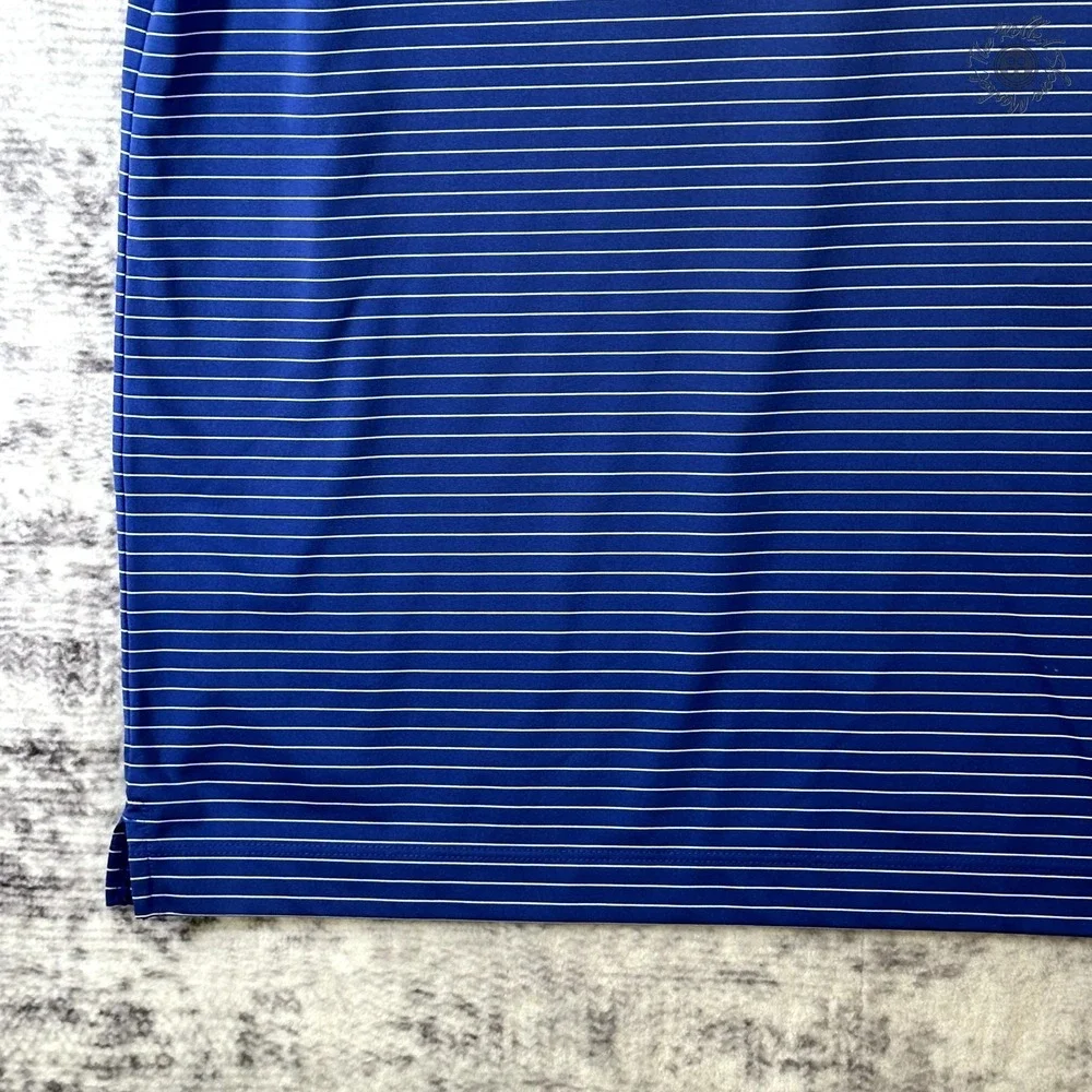 Nike Dri-Fit Polo Shirt Blue White Stripe Short Sleeve Men's (Possible) XL *Read